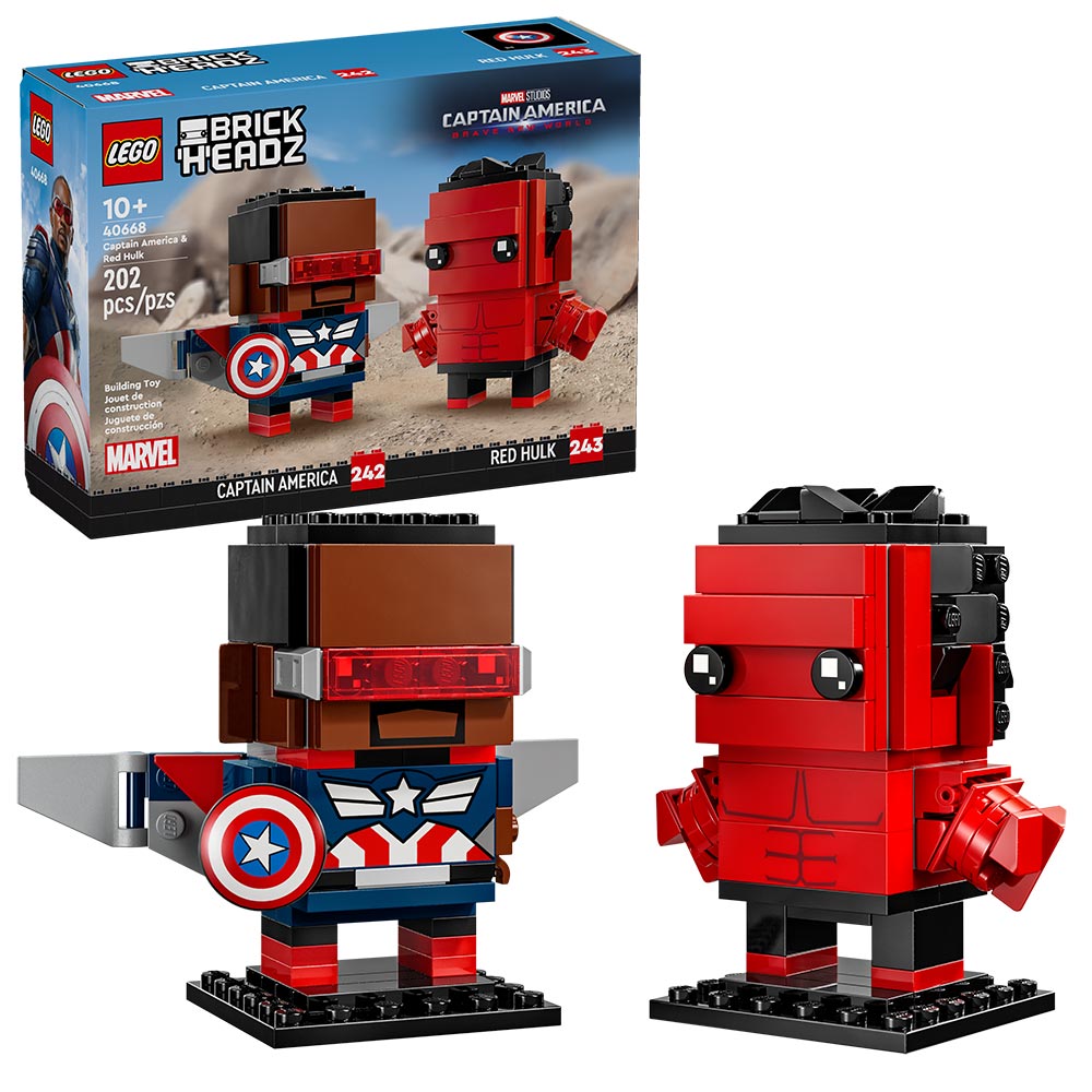 Figuras del Capitán América y Hulk Rojo