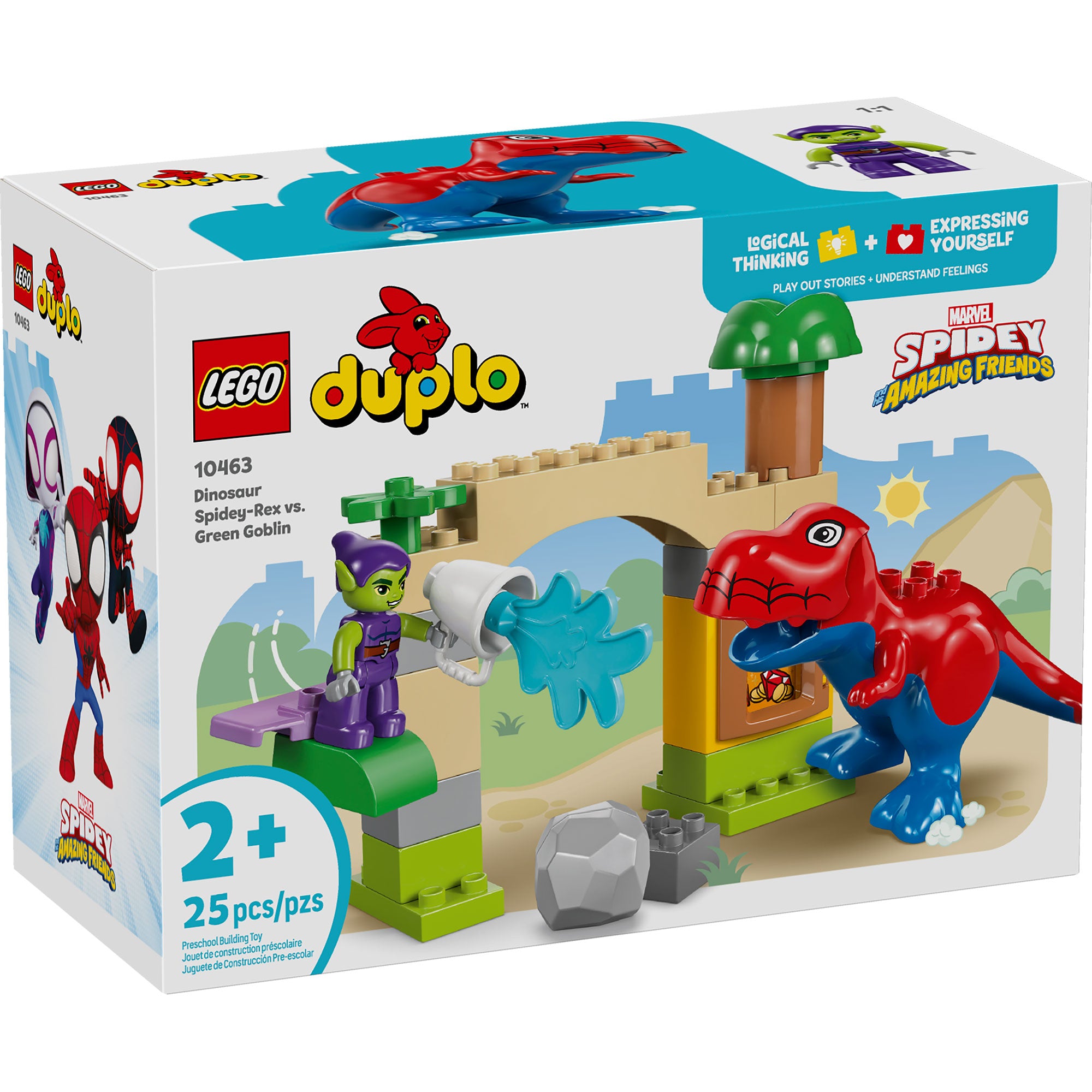Dinosaurio Spidey-Rex vs. Duende Verde