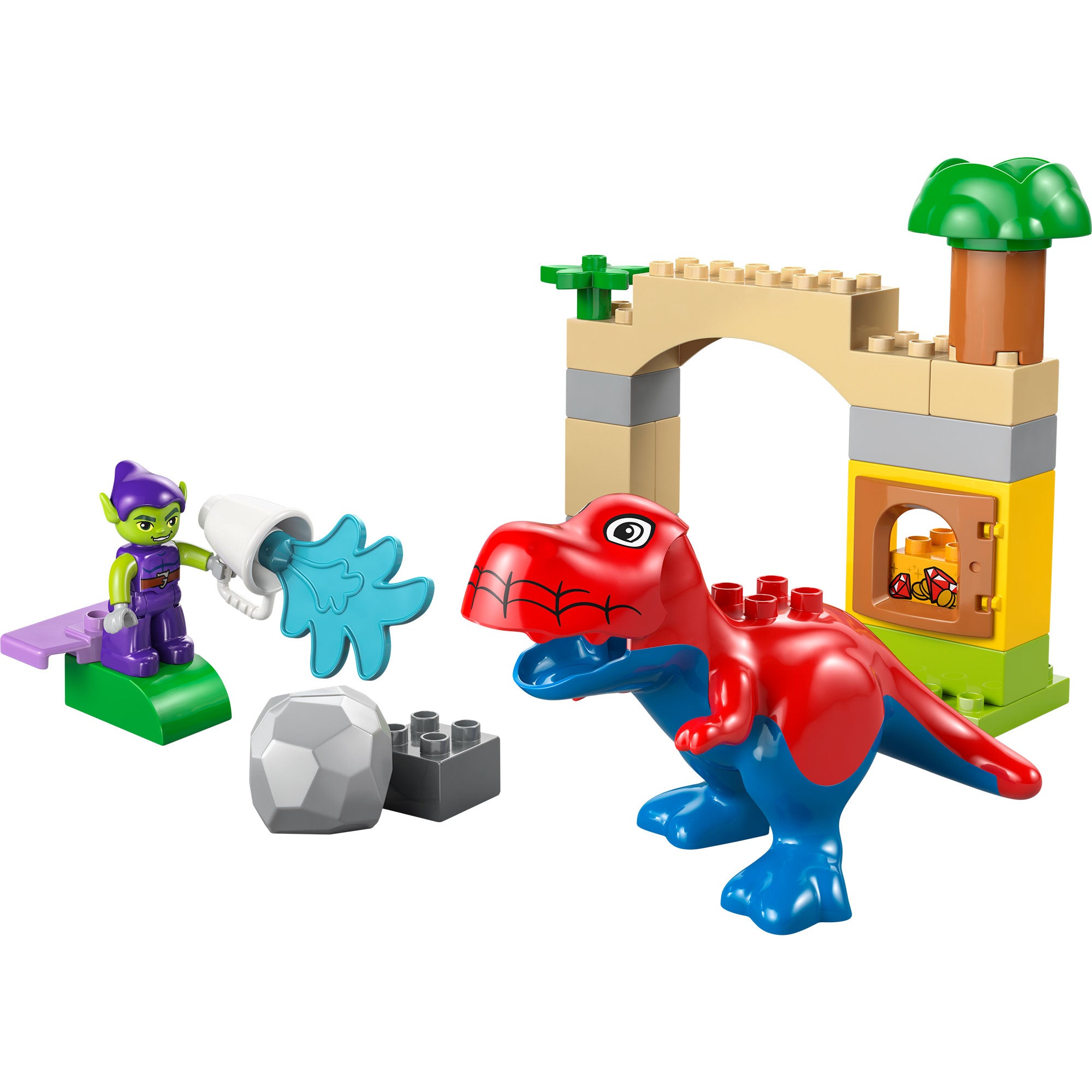 Dinosaurio Spidey-Rex vs. Duende Verde