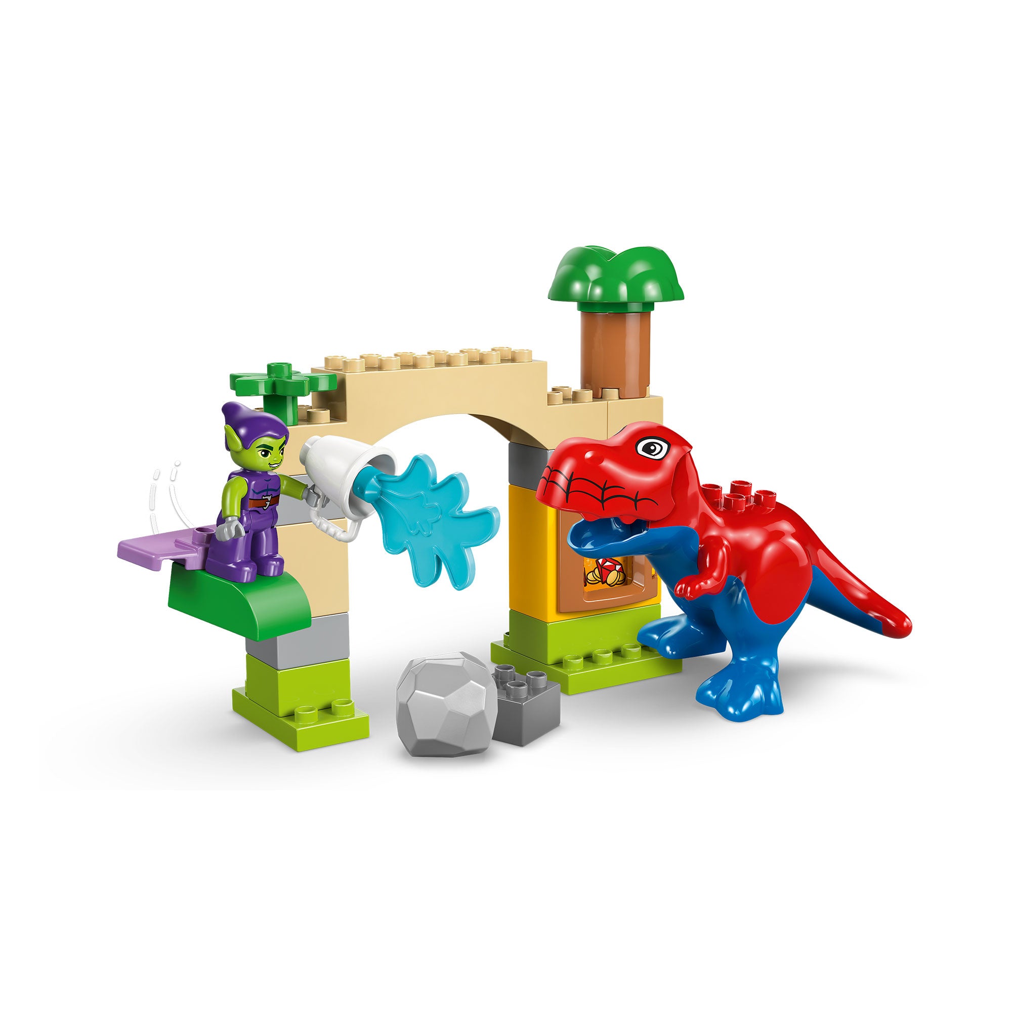 Dinosaurio Spidey-Rex vs. Duende Verde