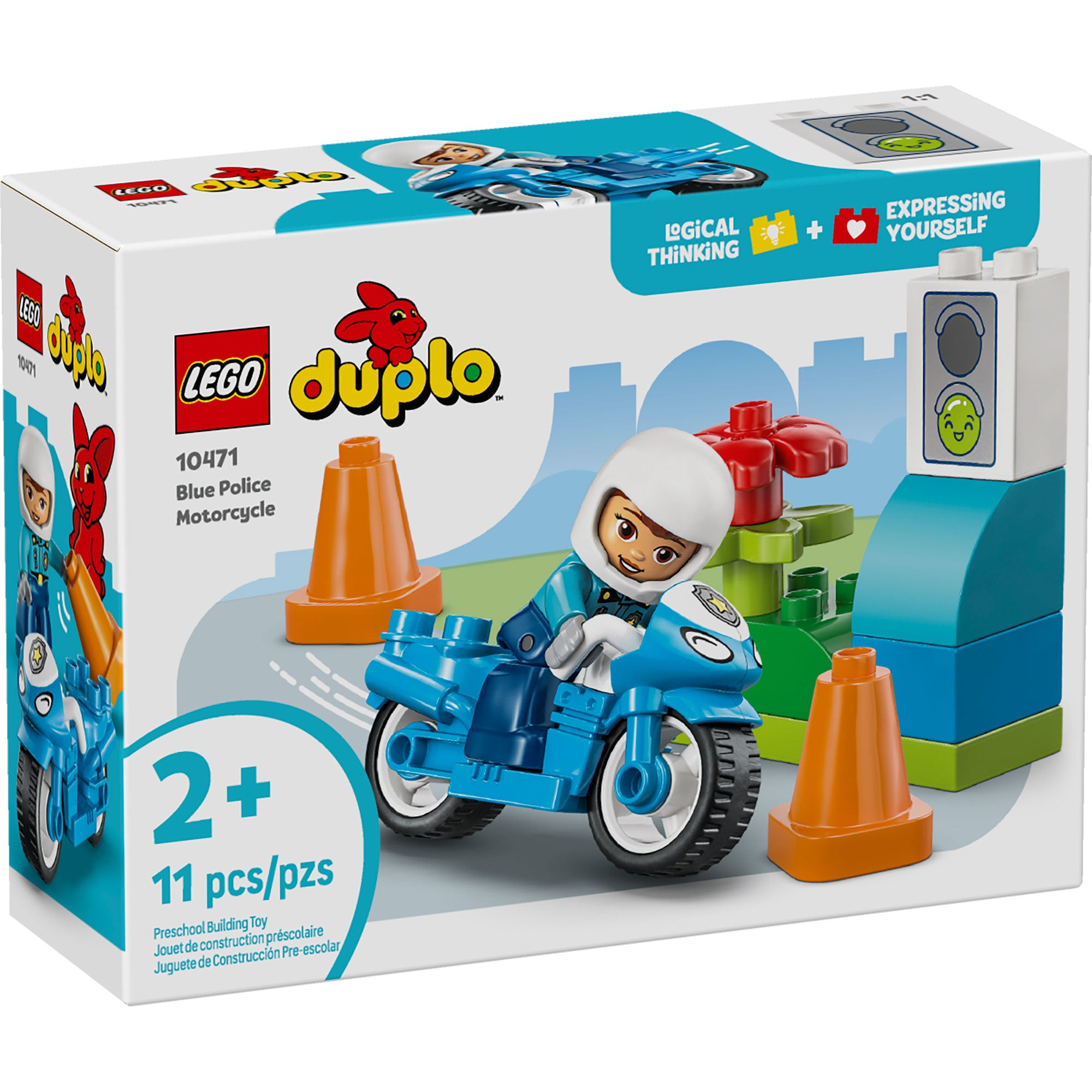 Moto de Policía Azul