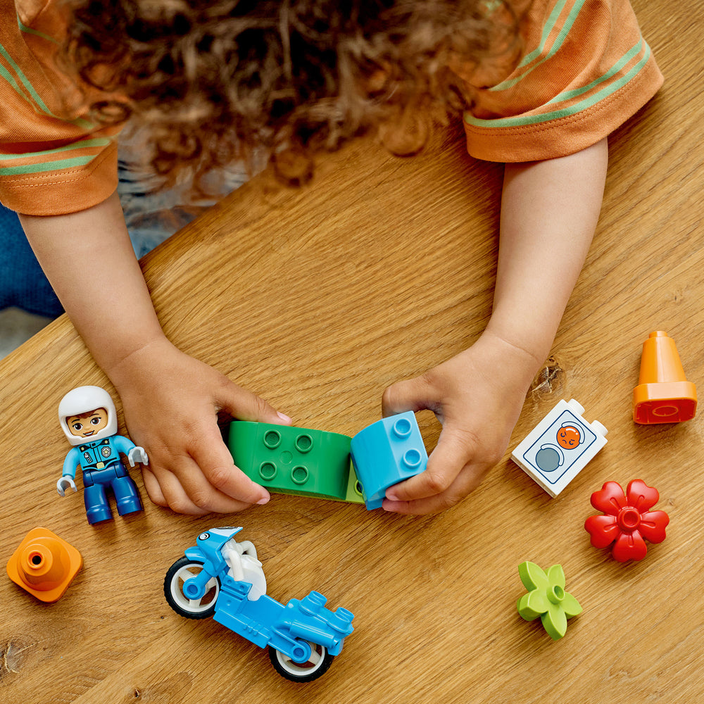 Moto de Policía Azul