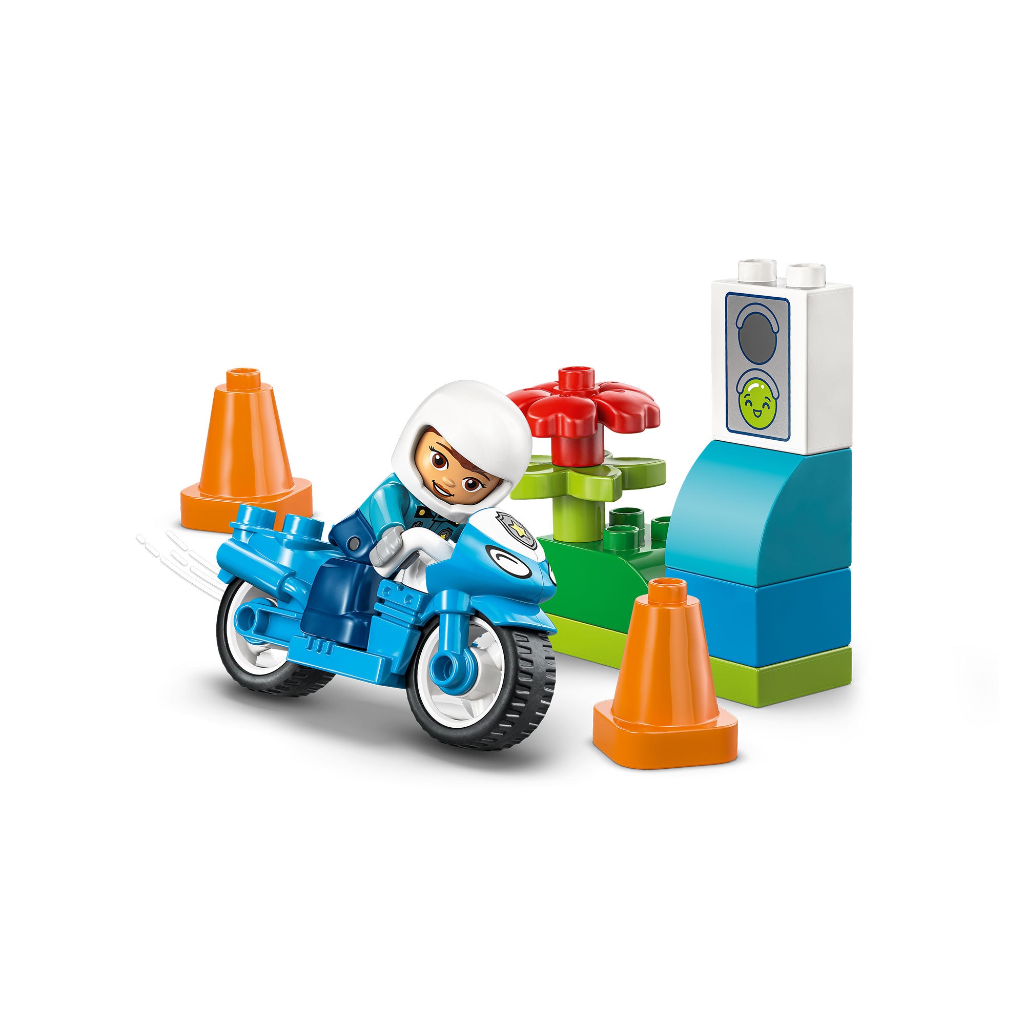 Moto de Policía Azul