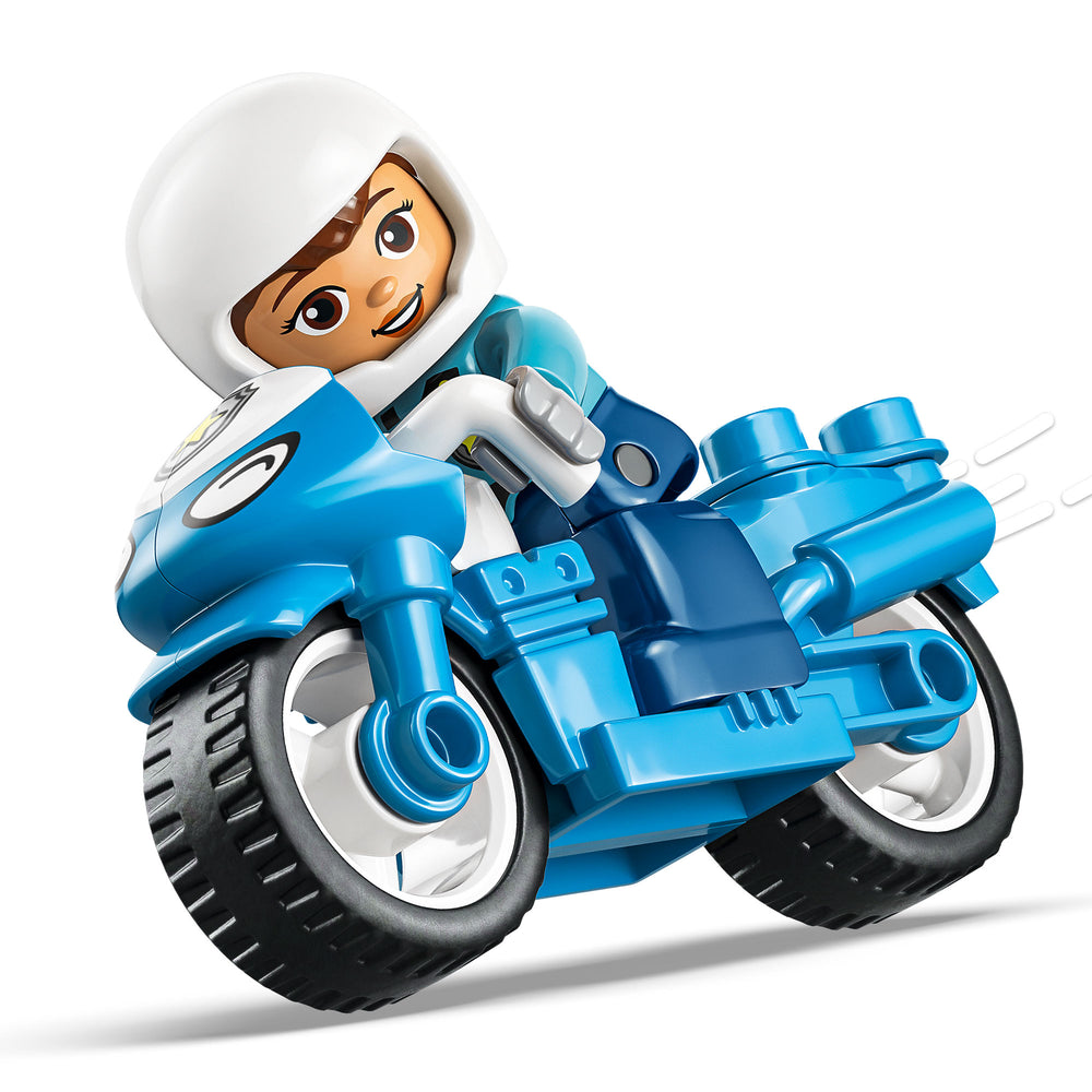 Moto de Policía Azul