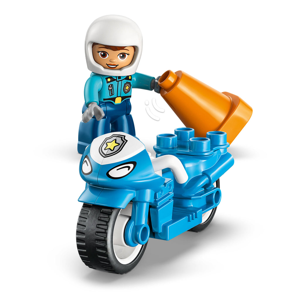 Moto de Policía Azul