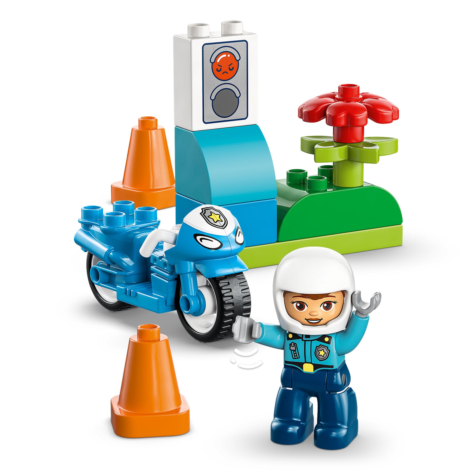 Moto de Policía Azul