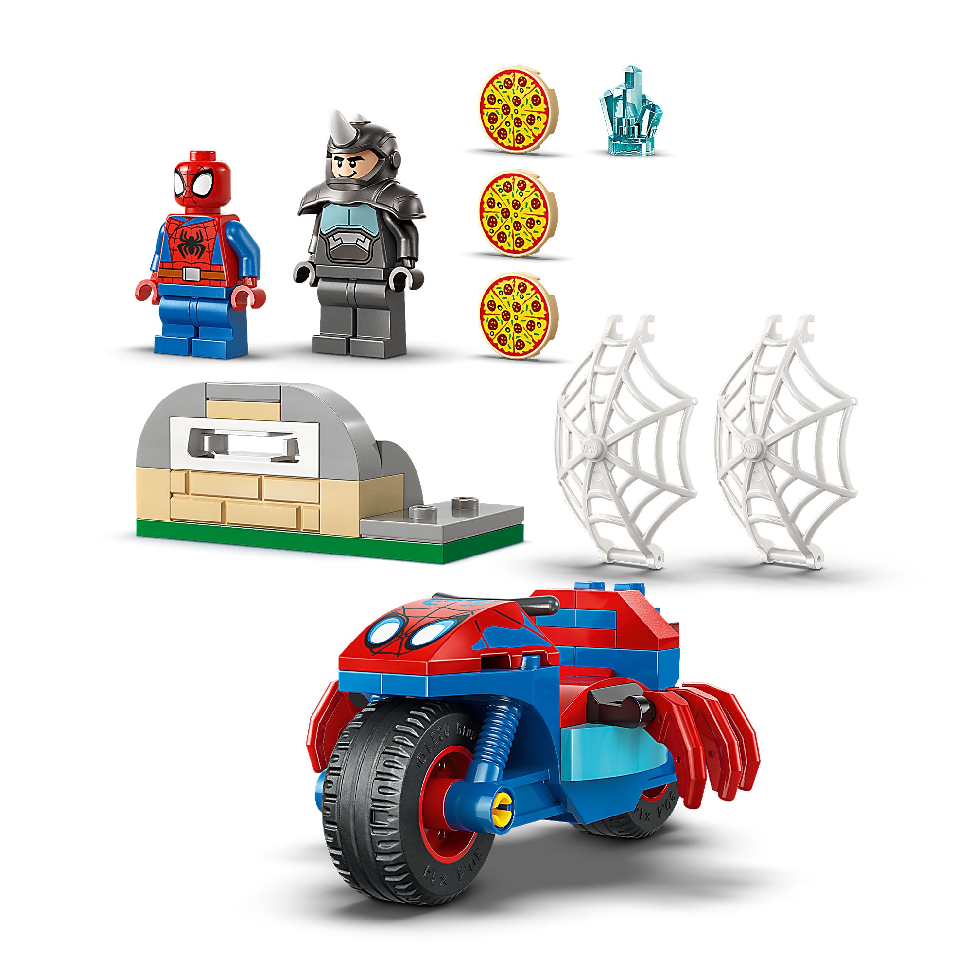 Spidey en su Moto vs. Rino