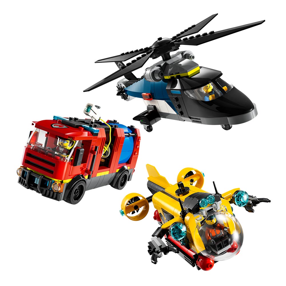Remix: Helicóptero, Camión de Bomberos y Submarino