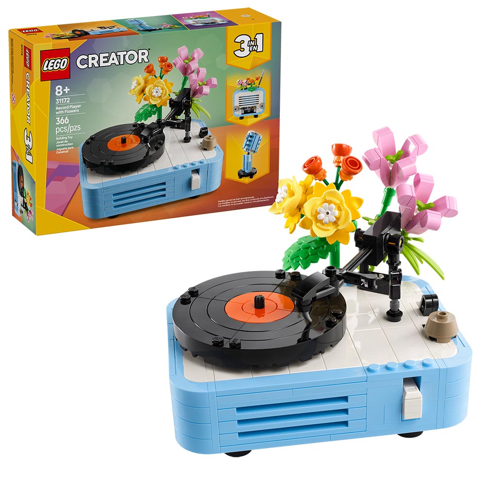 Tocadiscos con Flores