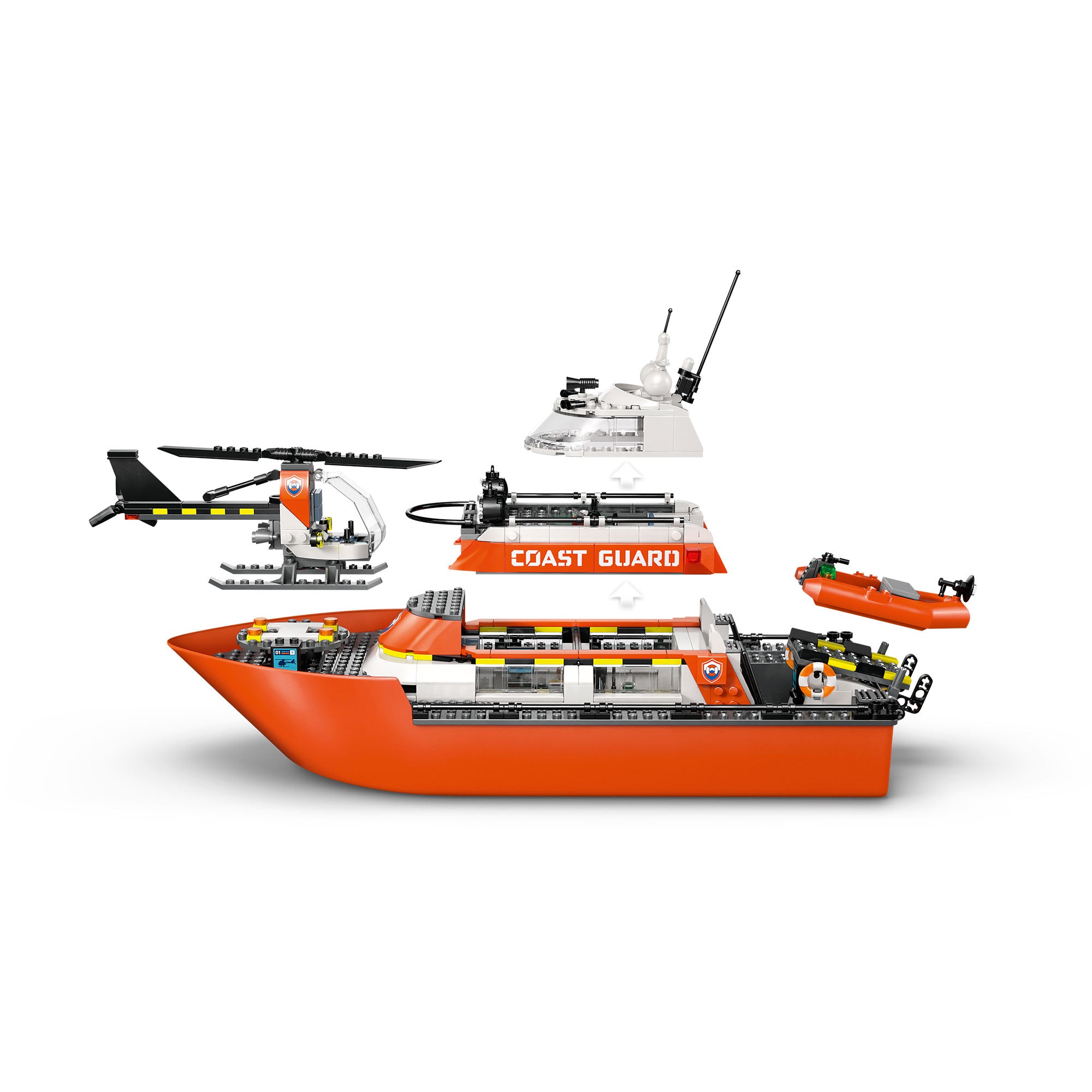 Barco y Helicóptero de Rescate de Guardacostas