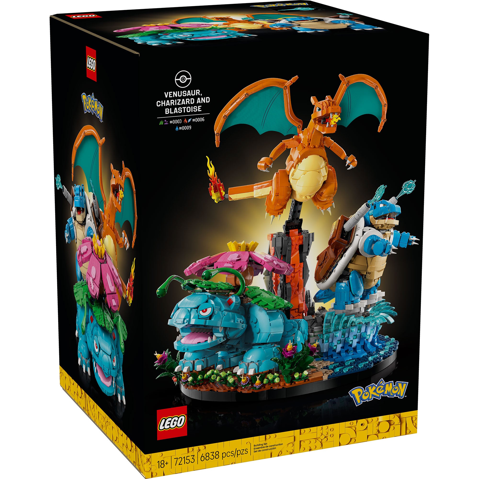 Venusaur, Charizard y Blastoise