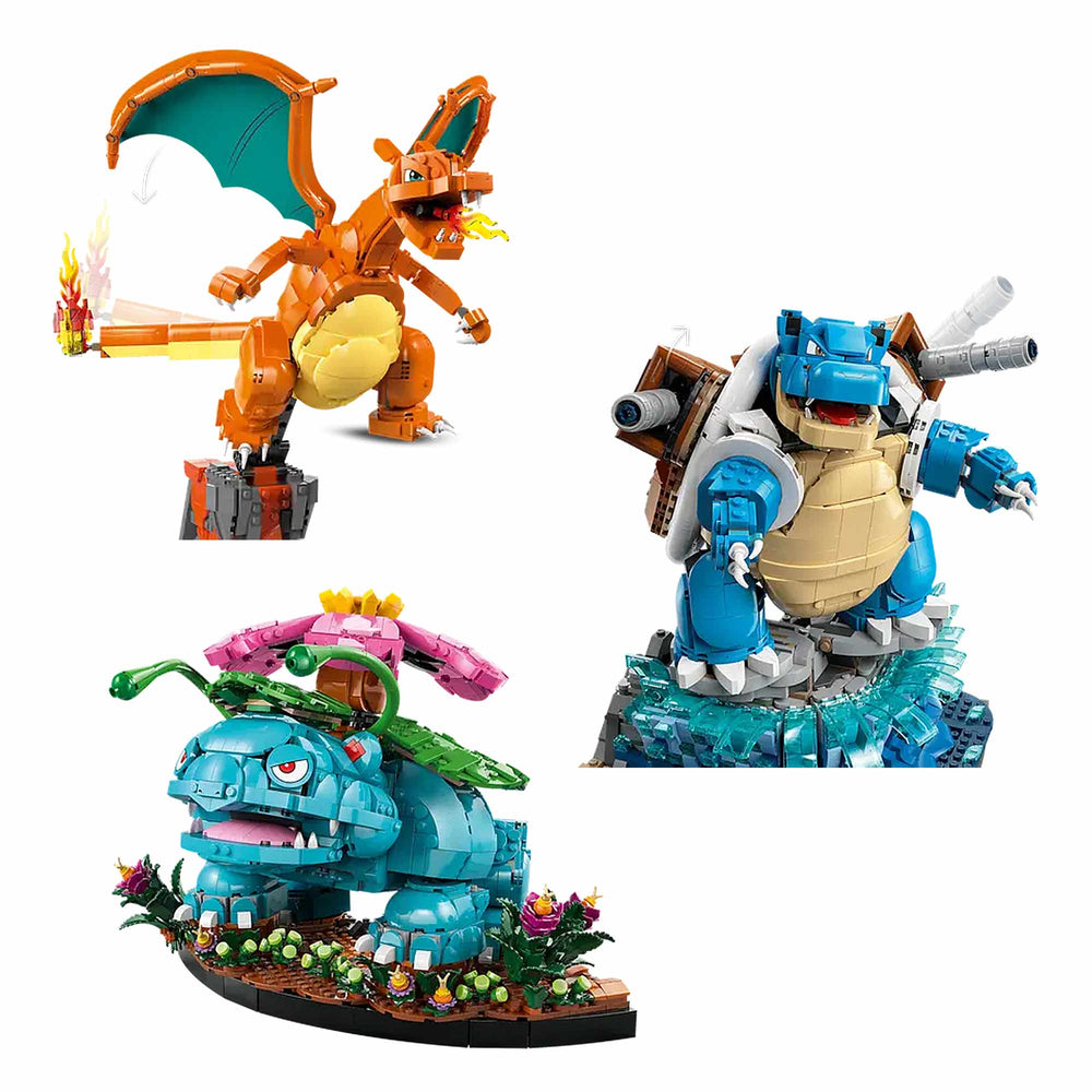 Venusaur, Charizard y Blastoise