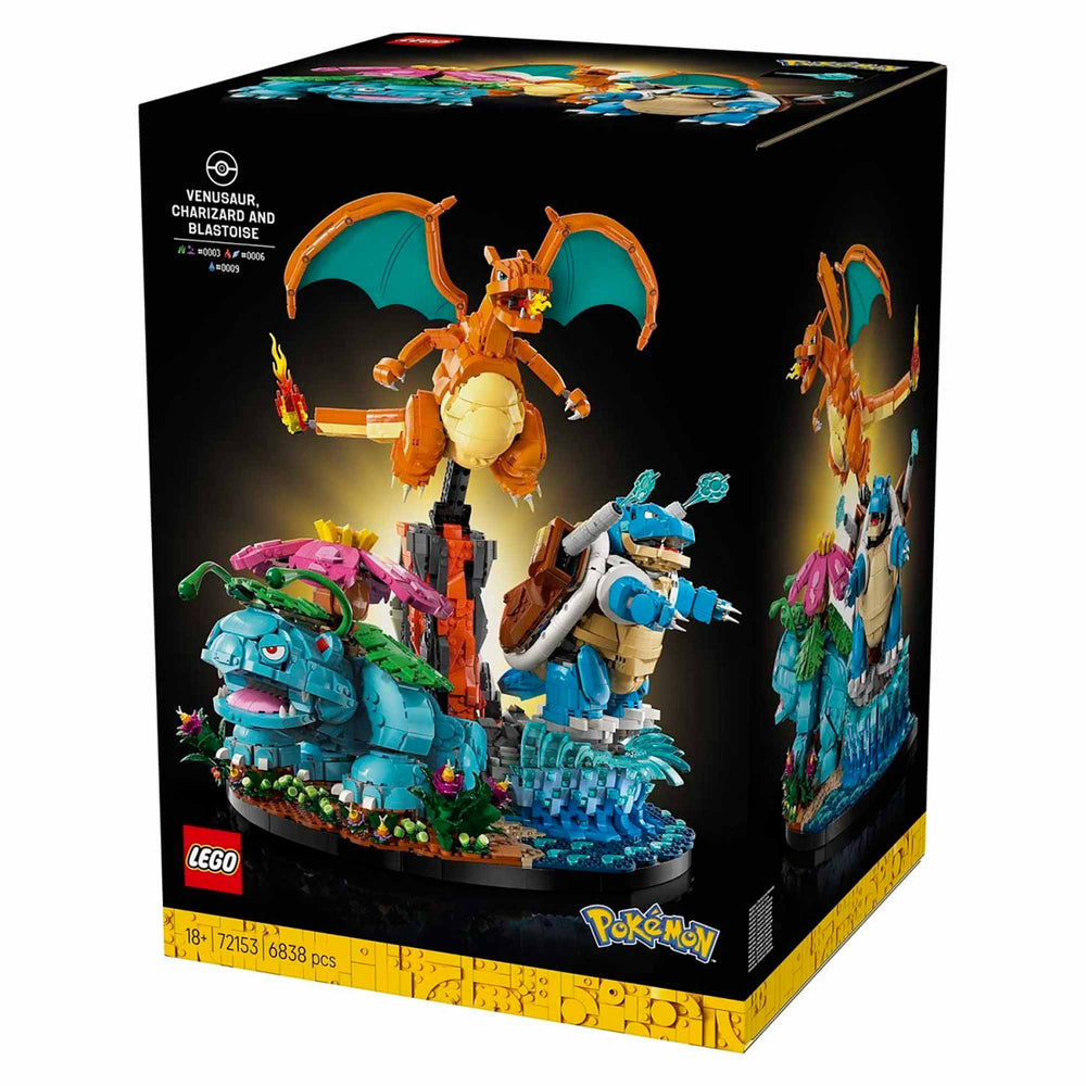 Venusaur, Charizard y Blastoise