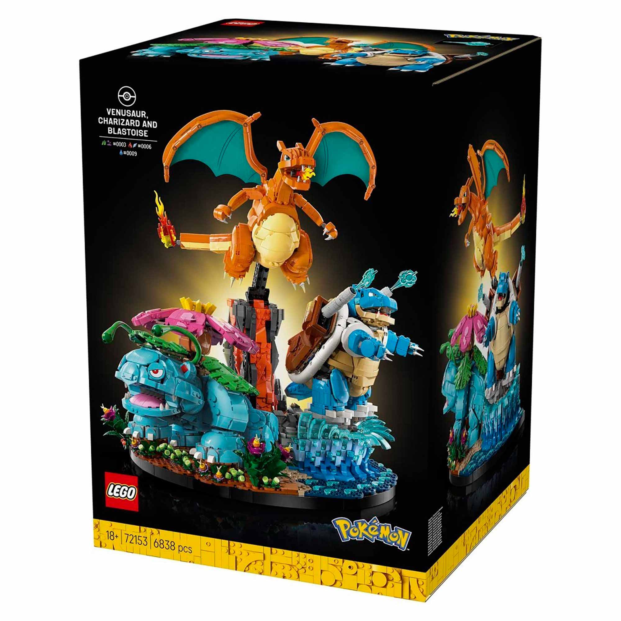 Venusaur, Charizard y Blastoise