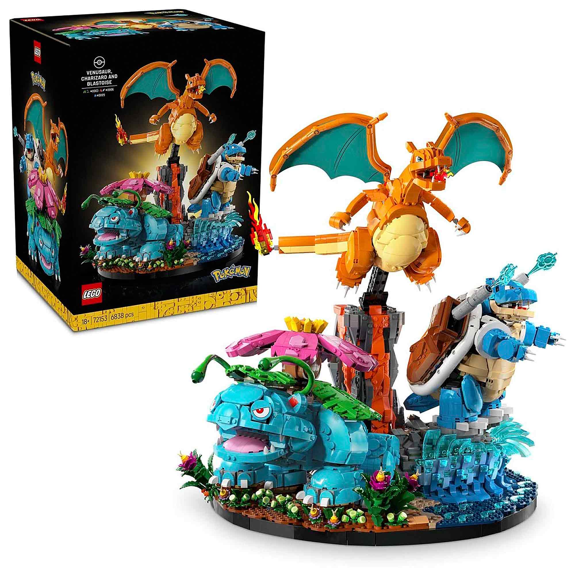 Venusaur, Charizard y Blastoise