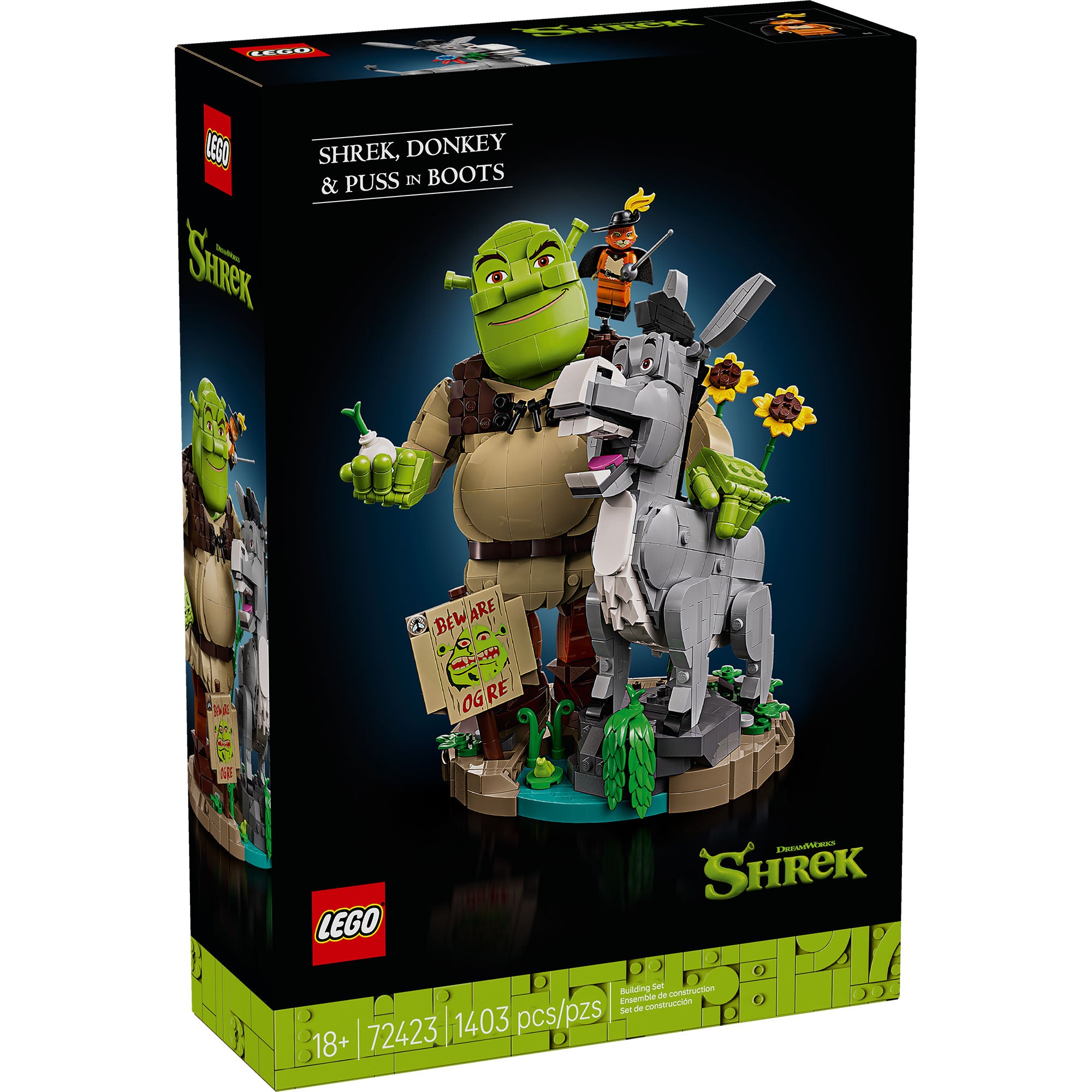 Shrek, Burro y Gato con Botas
