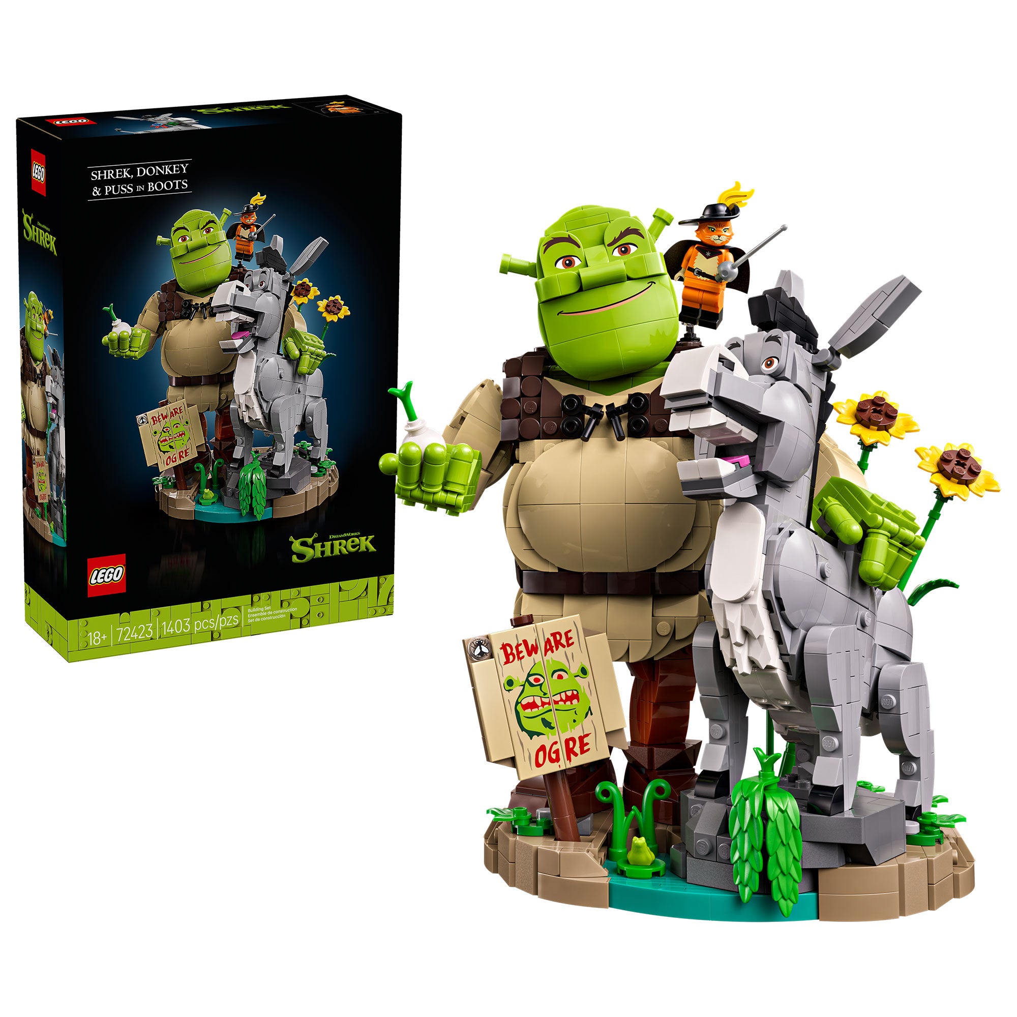Shrek, Burro y Gato con Botas