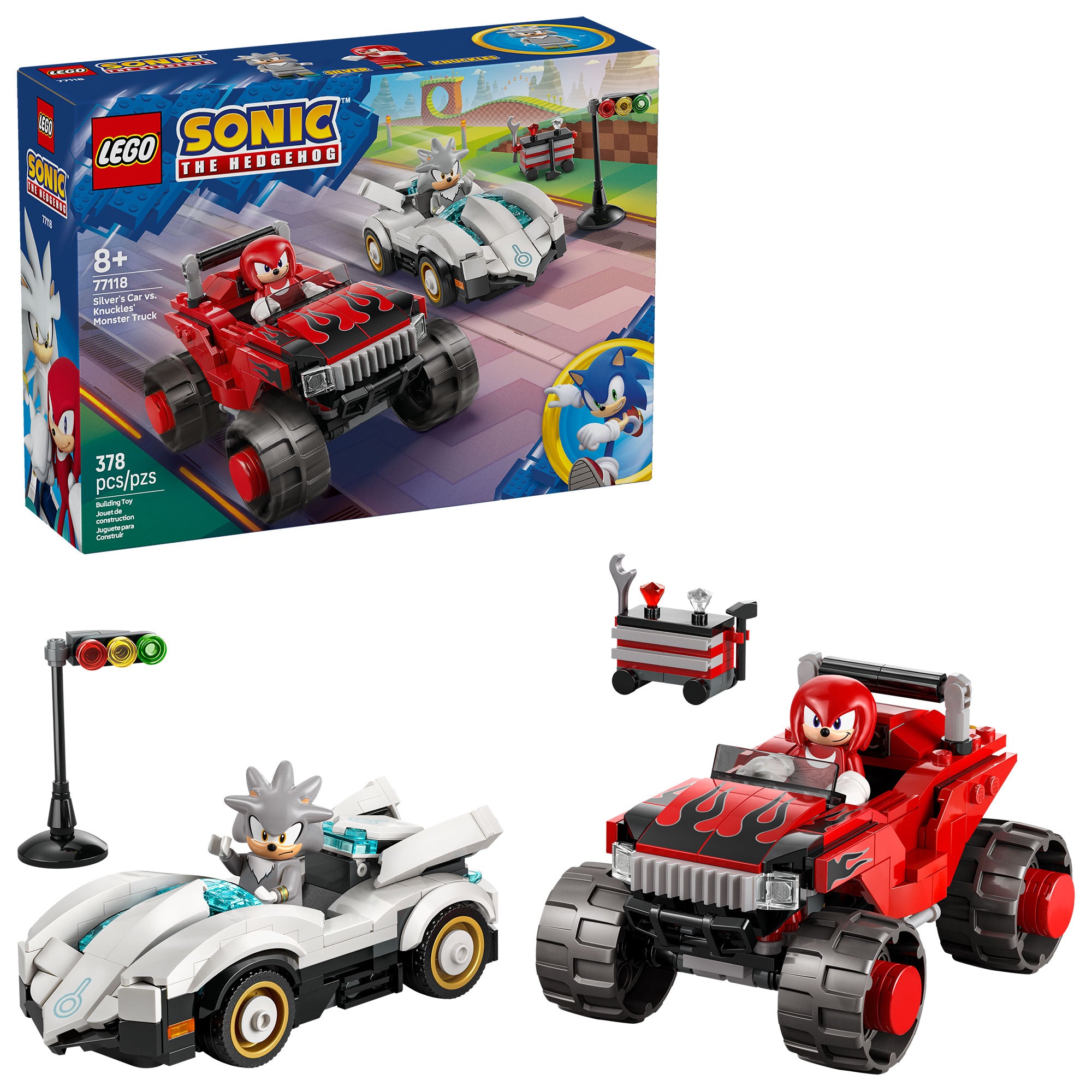 Auto de Silver vs. Monster Truck de Knuckles