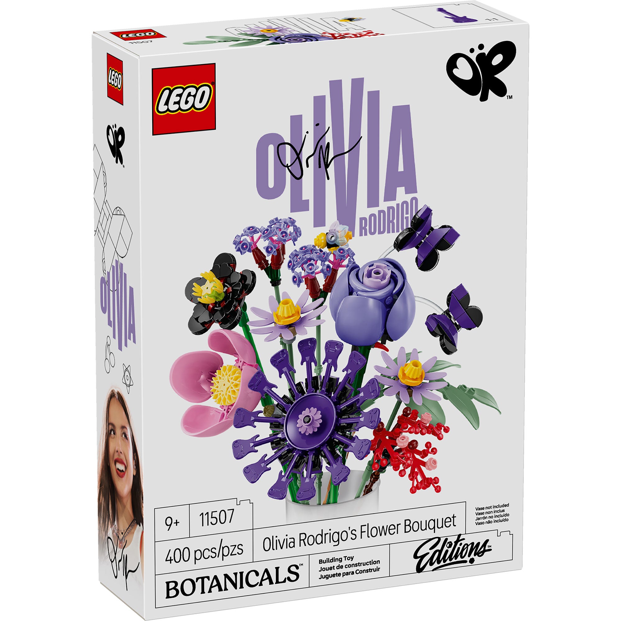 LEGO Botanicals Ramo de Flores de Olivia Rodrigo 11507 con 11 flores, detalles de guitarra, mariposas y 400 piezas