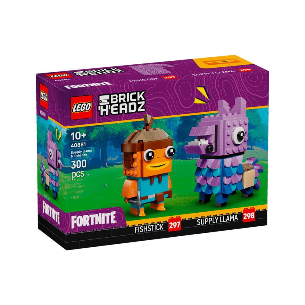 LEGO BrickHeadz 40881 Fortnite con Llama de Suministros y Palito de Pescado con pico