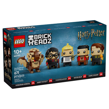 Set LEGO BrickHeadz Harry Potter El Cáliz de Fuego con Harry Potter, Cedric Diggory, Viktor Krum, Fleur Delacour y dragón Colacuerno Húngaro con accesorios mágicos
