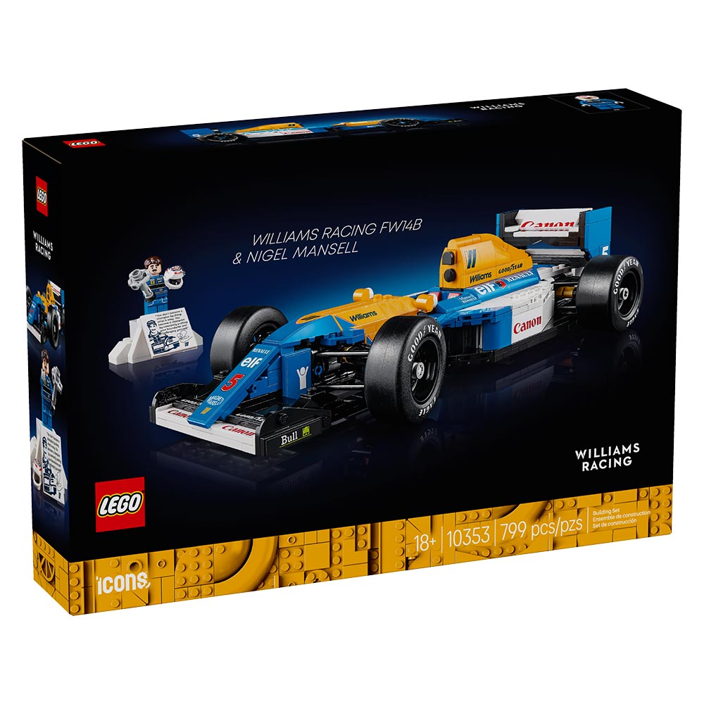 LEGO Icons Williams Racing FW14B y Nigel Mansell 10353 auto de Fórmula 1 clásico coleccionable