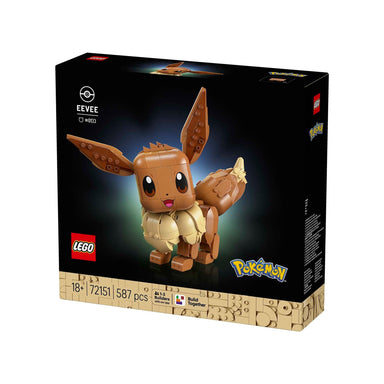 LEGO Pokémon Eevee 72151, figura articulada coleccionable para adultos con orejas, cabeza, patas y cola móviles, inspirada en el popular Pokémon de tipo Normal.