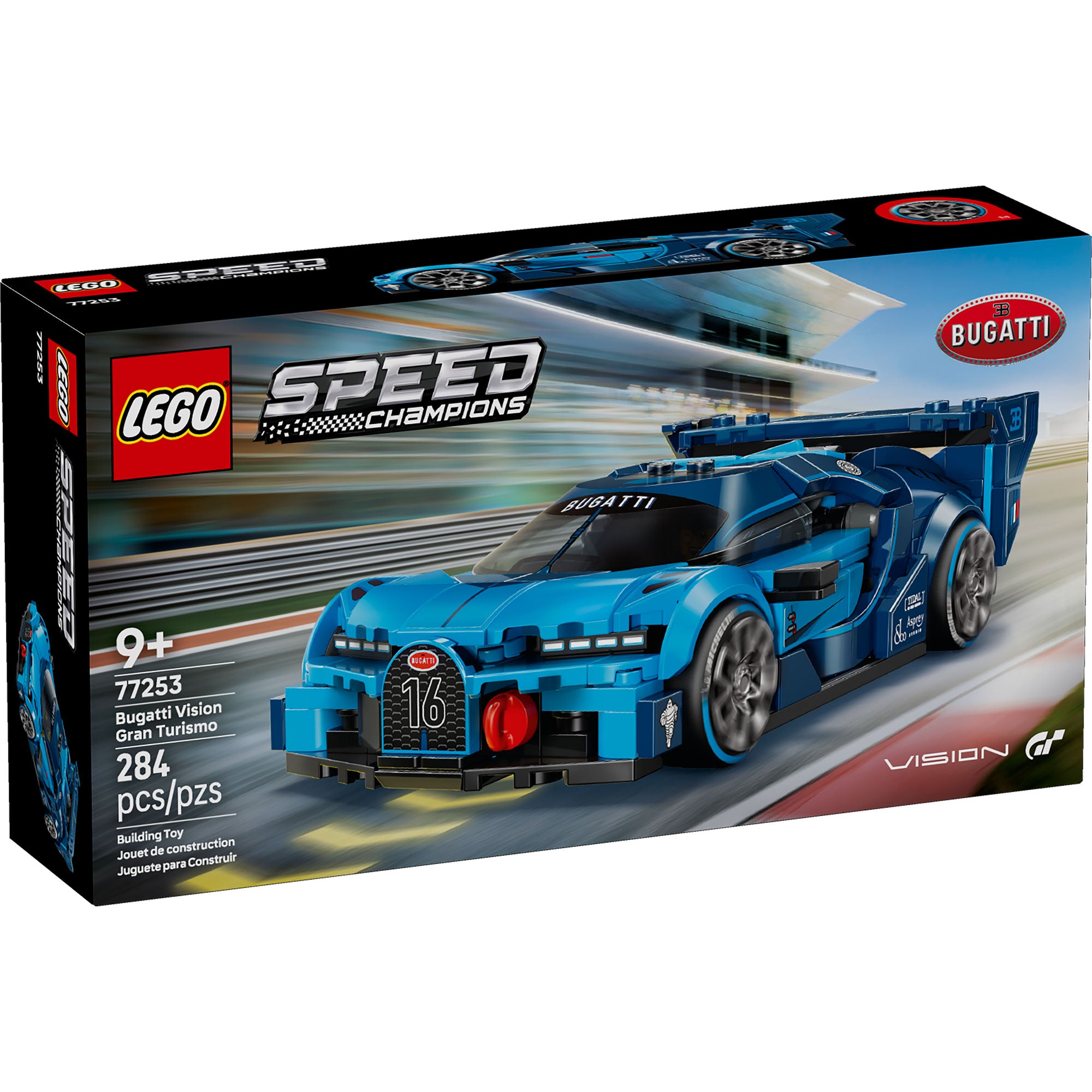 LEGO Speed Champions Bugatti Vision GT 77253 con minifigura de piloto Bugatti