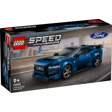 LEGO Speed Champions Ford Mustang Dark Horse 76920 azul con minifigura de piloto