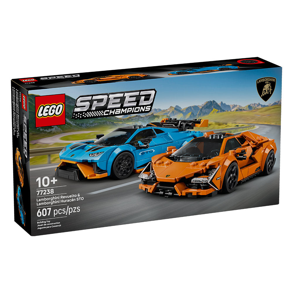 LEGO Speed Champions Lamborghini Revuelto y Huracán STO 77238 con 2 autos y minifiguras