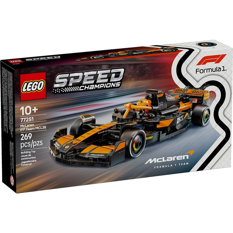 LEGO Speed Champions McLaren F1 Team MCL38 77251 auto de carreras Fórmula 1 con minifigura de piloto McLaren