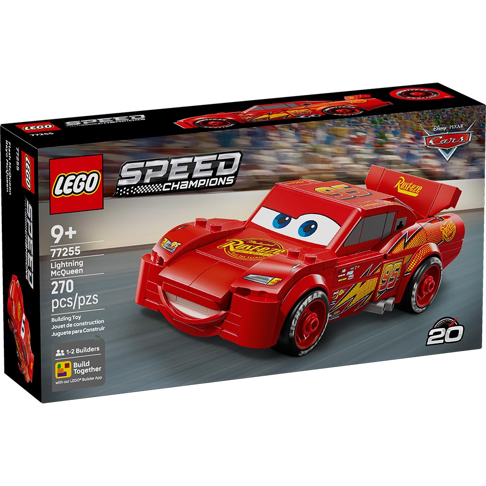 LEGO Speed Champions Rayo McQueen 77255 de Cars Disney Pixar con diseño original y número 95