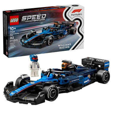 Set LEGO Speed Champions Williams Racing FW46 F1 con minifigura de piloto, diseño basado en el modelo 2024, halo, alerón trasero y neumáticos Pirelli.