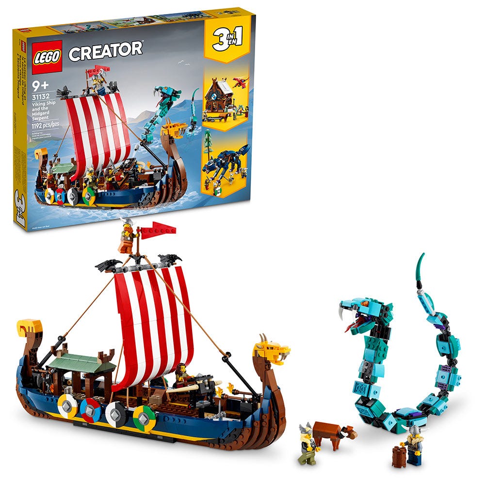 Barco Vikingo y Serpiente Midgard