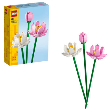 Ramo LEGO Flores de Loto con flores rosas y blancas de tallos largos para jarrón