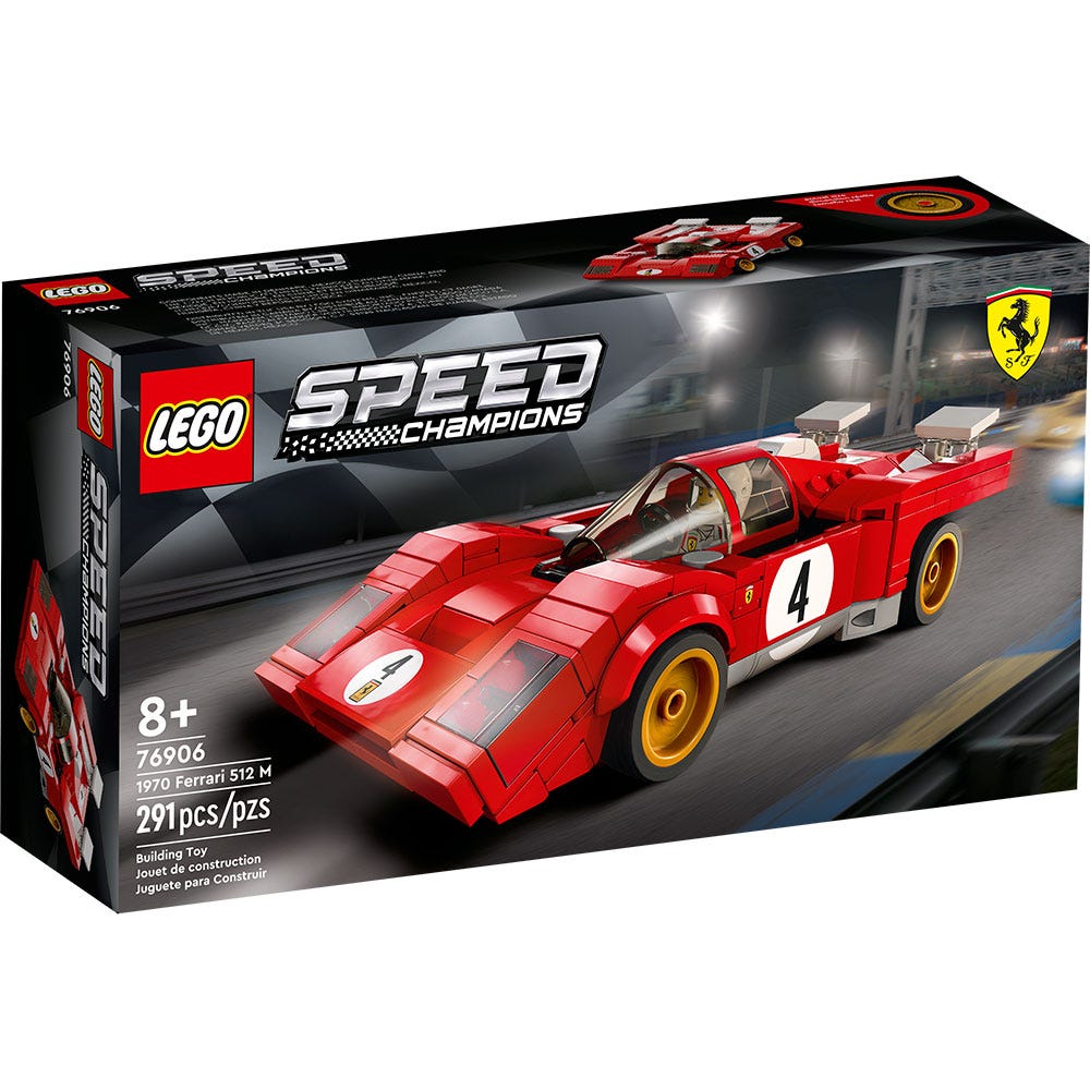 LEGO Speed Champions Ferrari 512 M 1970 76906 con minifigura de piloto de carreras